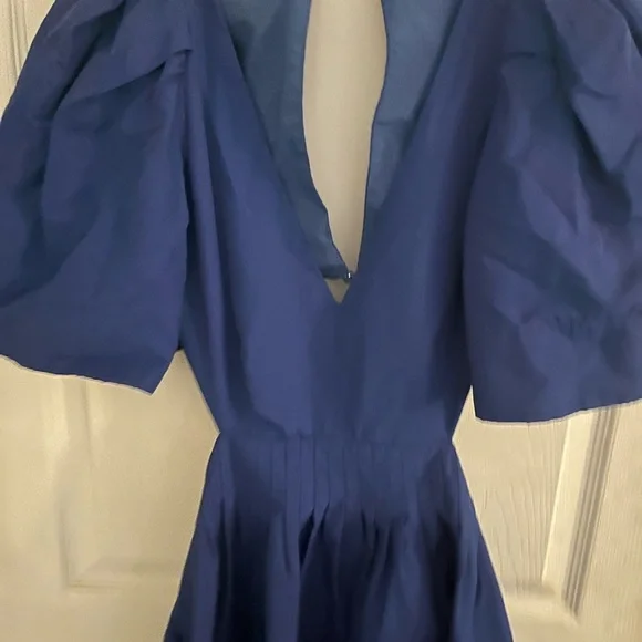 Banana Republic Royal Blue cut out plunging neck line dress women’s size 2